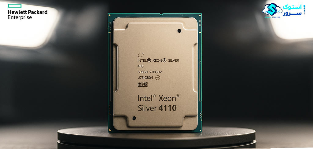 Side view of Intel Xeon Silver 4110 chip highlighting its architecture