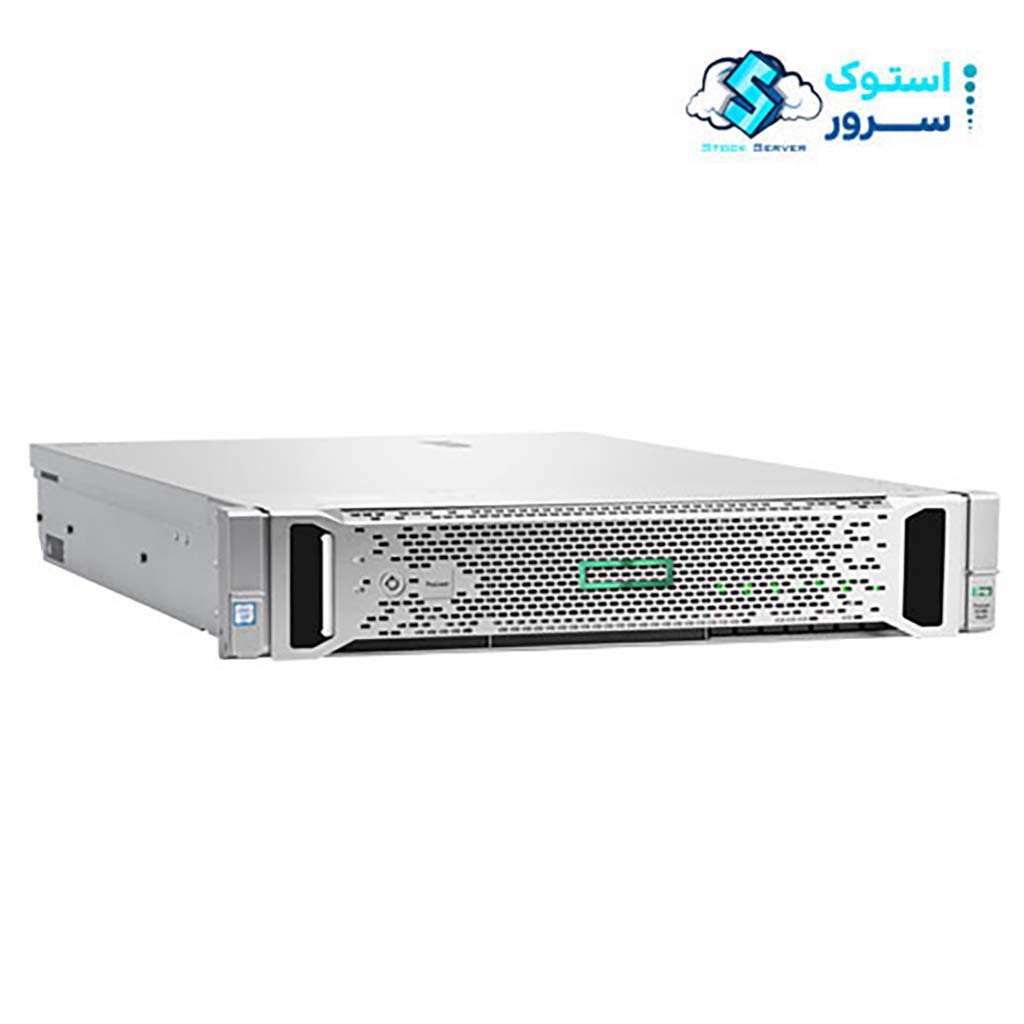 Front panel of HPE ProLiant DL380 Gen9 server with 12LFF (12 x 3.5") drive bays, no bezel — showing hard drive trays, drive status LEDs, power button, and USB ports.