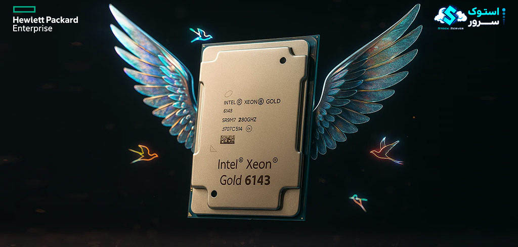 Close-up of Intel Xeon Gold 6143 CPU with 16 cores and 22 MB L3 cache.
