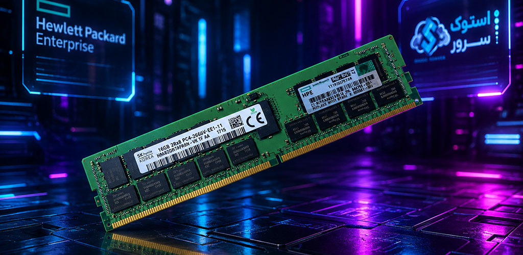 HPE 16GB PC4-2666 (DDR4-2666) UDIMM memory module (part number 879507-B21) shown in detail with label and specifications