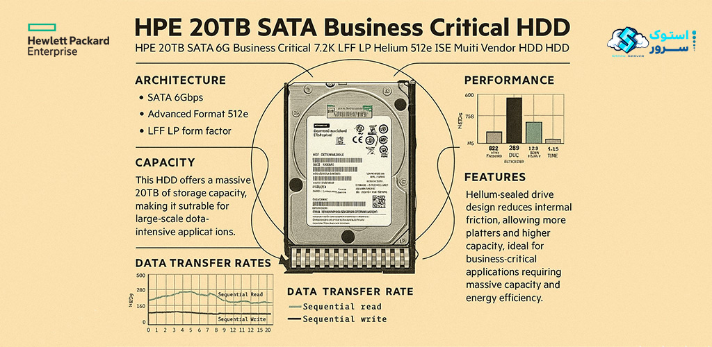 HPE 20TB SATA 6G Business Critical 7.2K LFF LP Helium 512e ISE Multi Vendor HDD