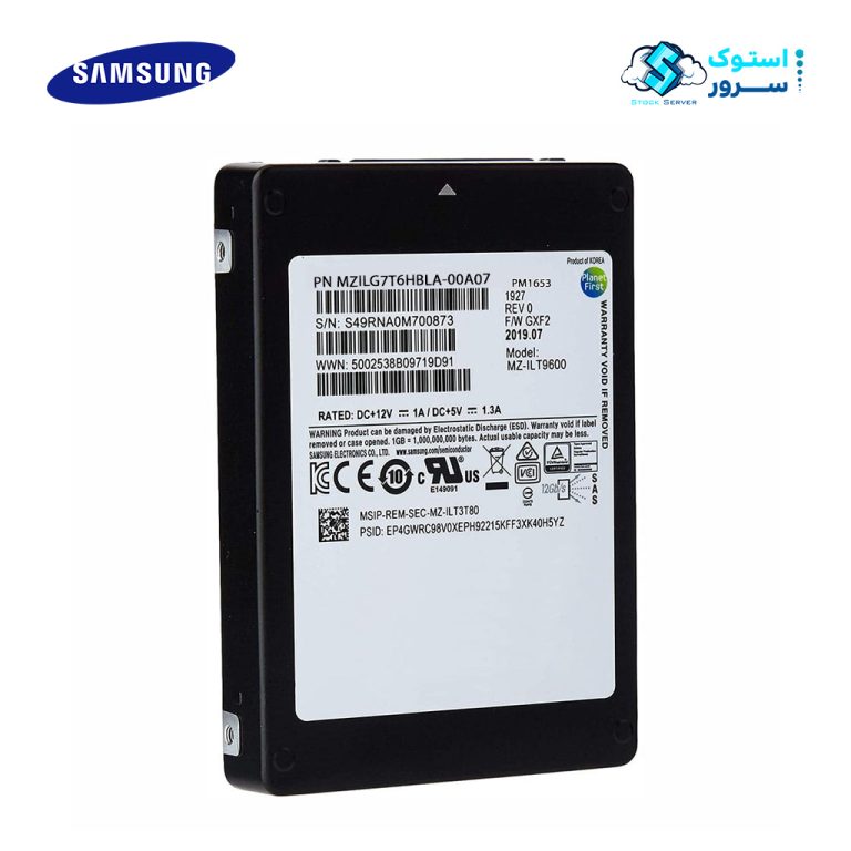 اساسدی Samsung PM1653 MZILG7T6HBLA-00A07 7.68TB SAS 24Gbp/s 2.5inch Enterprise SSD