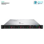 HPE ProLiant DL360 Gen10 server, front view without drive bezels, mounted in a server rack.