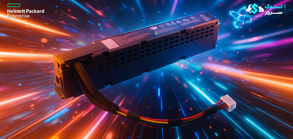 Hybrid backup battery module used in an HPE DL360 Gen12 server to protect storage controller cache during power loss.