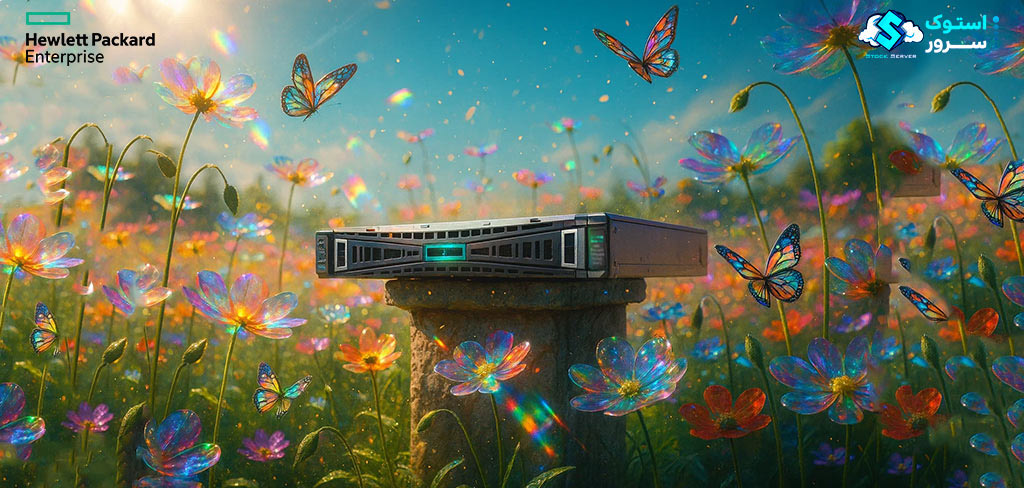 Front view of an HPE DL360 Gen12 8SFF server showing eight small form factor drive bays and status indicators.