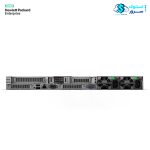 Rear view of HPE DL360 Gen12 8SFF server showing power supplies, network ports, and expansion slots
