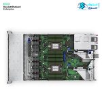 Internal view of HPE DL360 Gen12 8SFF server showing CPU sockets, RAM slots, cooling, and storage backplane