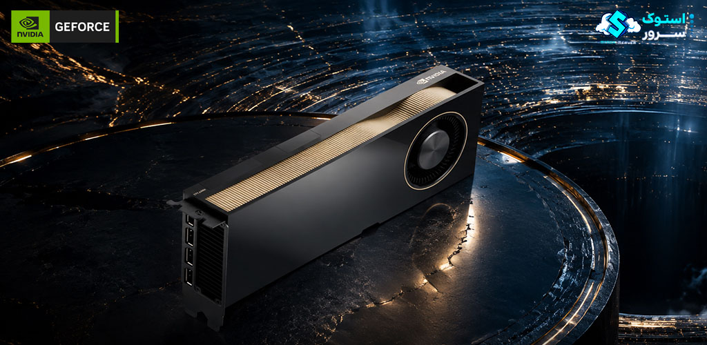 کارت گرافیک NVIDIA RTX 6000 Ada با 48 گیگابایت حافظه GDDR6 و رابط PCIe مناسب برای رندرینگ حرفهای، هوش مصنوعی و پردازشهای گرافیکی پیشرفته